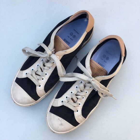 SCHUTZ | Shoes | Schutz Gizella Canvas Leather Platform Sneaker Size 95 |  Poshmark